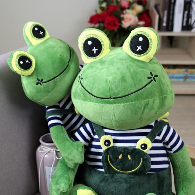 Cute Plush Frog Toy With Shoulder Strap For Kids' Sleeping Companion