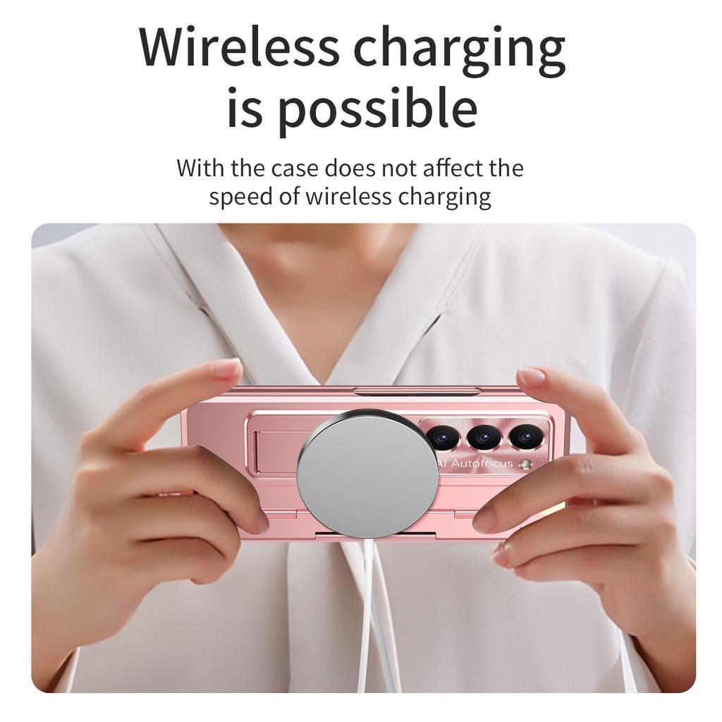 For Samsung Galaxy Z Fold6 5G Case Hinge Protection PC Phone Cover with Kickstand