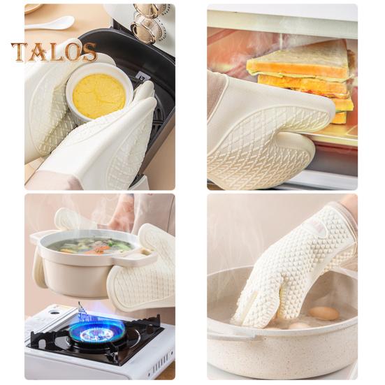 2Pcs Oven Gloves Soft Anti-scald Food Grade Durable Hands Protection Oven Insulation Gloves Kitchen Supply