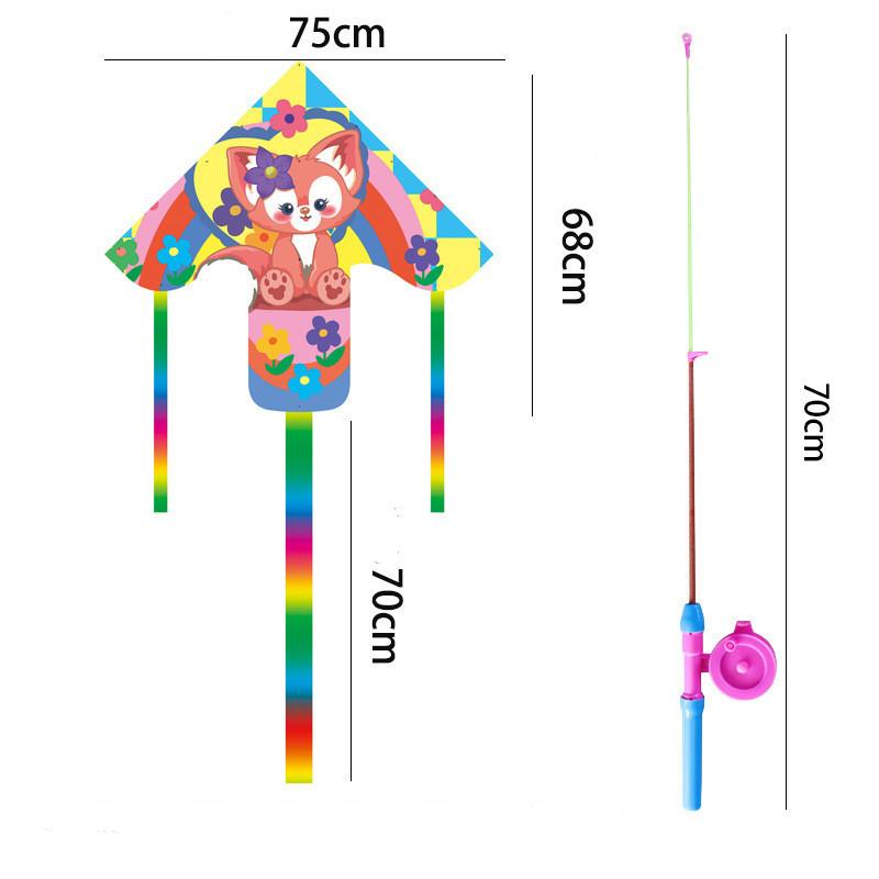 Plastic Triangle Kite For Kids With Glass Fiber Frame Handmade Modern Simple Style