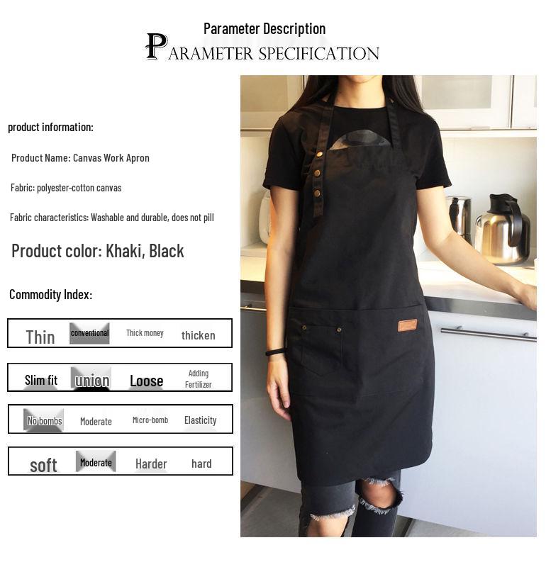 Korean Style Cotton Summer Apron: Oil-Proof, Custom Logo, High-End for Kitchen & Coffee Shops