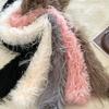 Luxury Plush Long Fluffy Scarf with Tassel Winter Outdoor Warm Versatile Thick Shawl Neckerchief for Women