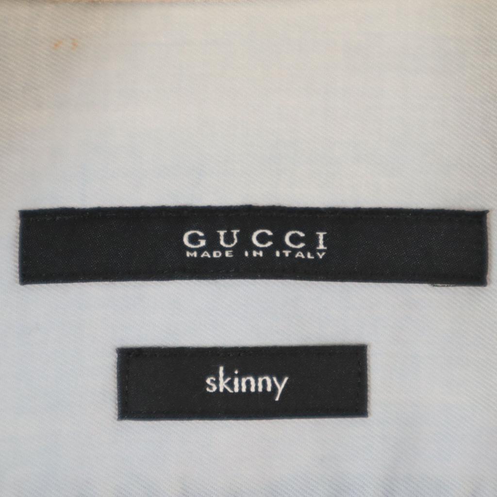 GUCCI made in Italy Long sleeve skinny Button down shirt 38 beige Men's Used