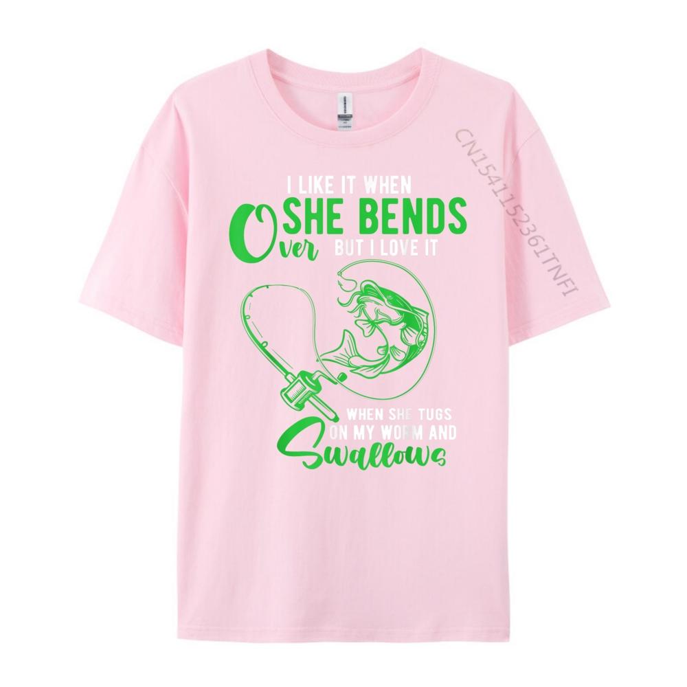 Mens I Like It When She Bends Over Funny Fishing Adult Humor Vintage T Shirts Designer Clothes Men