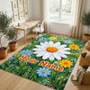 Floral Garden Art Theme Soft Crystal Velvet Rug Custom Name & Text Print Non Slip Floor Rug for Bedroom Living Room