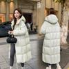 Winter Loose Puff Hooded Cotton Clothes Long Knee Down Cotton Clothes Women's Bread Clothes Simple Coat