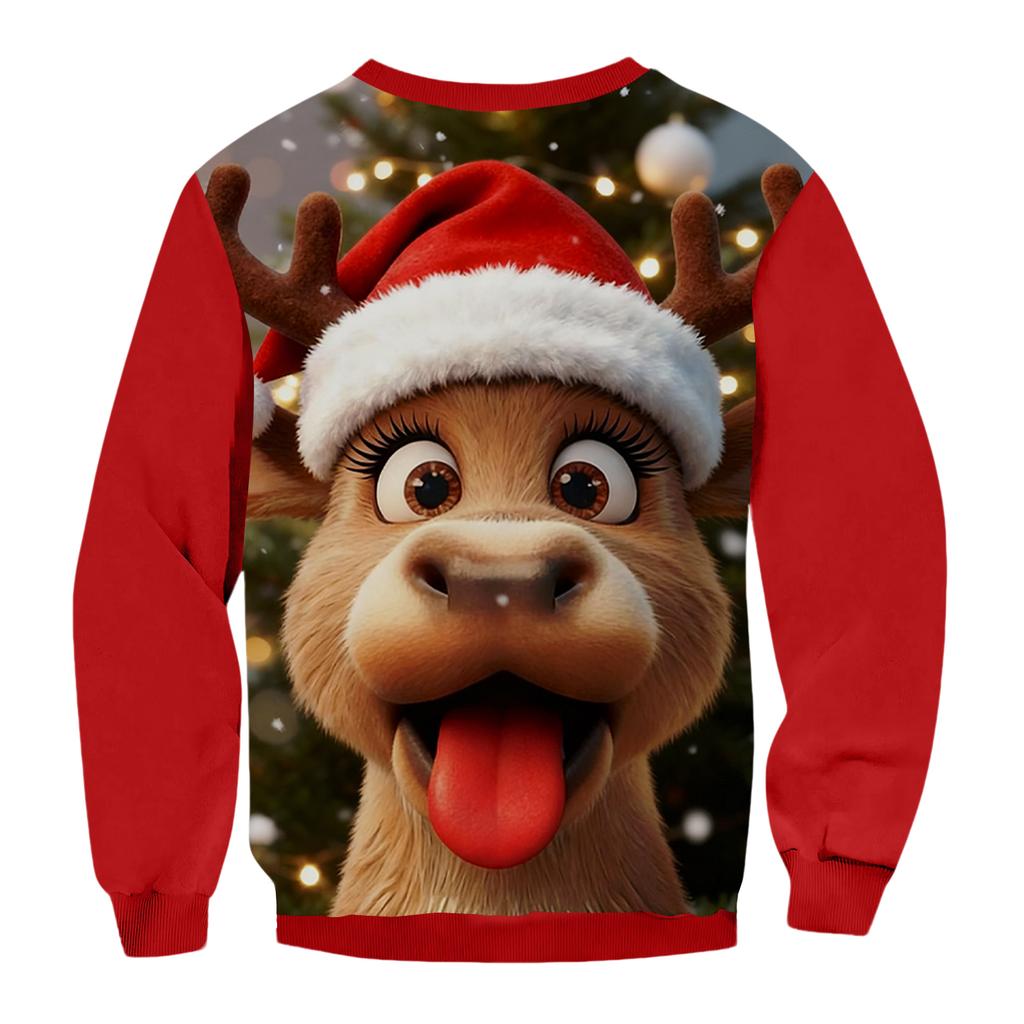 Weihnachtsdruck Lockerer Herren-Hoodie