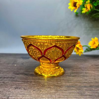 Tibetische Buddhistische Acht Schätze Opfer Schale: Lotus & Glückssymbole Wasserbecher