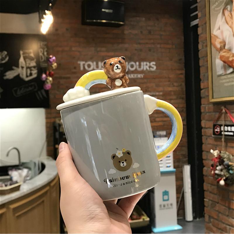 Creative Personality Mug Cute Girl Heart Cup Large Capacity Internet Celebrity Trendy Coffee Cup Household Ceramic Water Cup