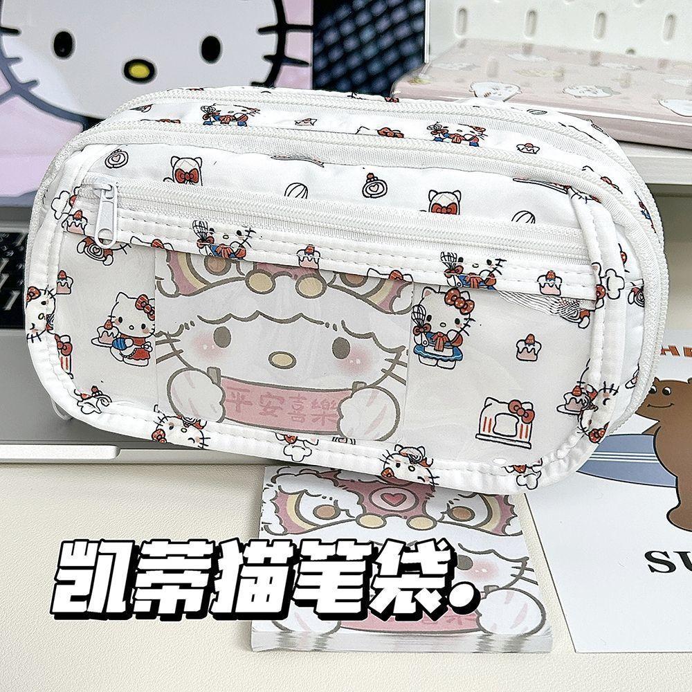 Cute pain bag pencil case girl heart high value large capacity multi-layer stationery box pencil storage bag student