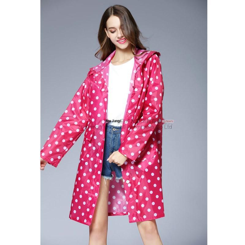 Women's Ultra-thin Polka Dot Raincoat - Japanese and Korean Fashion, Breathable, Long Poncho Style