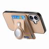 For iPhone 16 Case with  AirTag Holder Detachable Card Slot Leather + TPU + PC Phone Cover