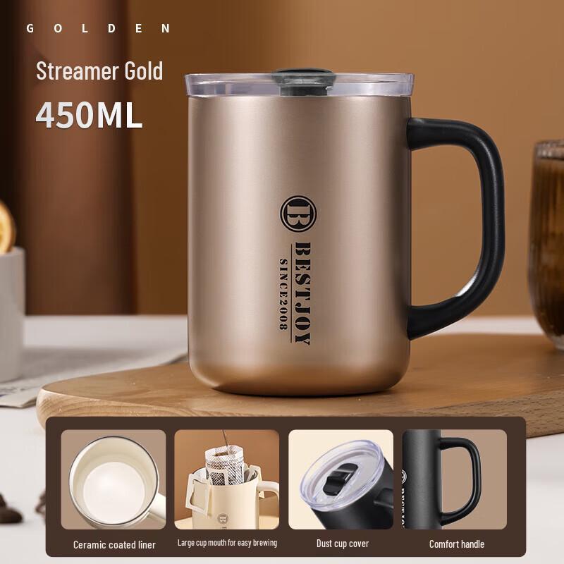 FUGUANG Ceramic Coated Insulated Coffee Tea Mug