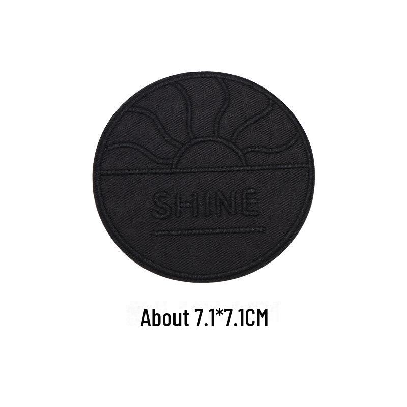 Black Self-Adhesive Embroidery Patch for DIY Clothes Repair and Decoration