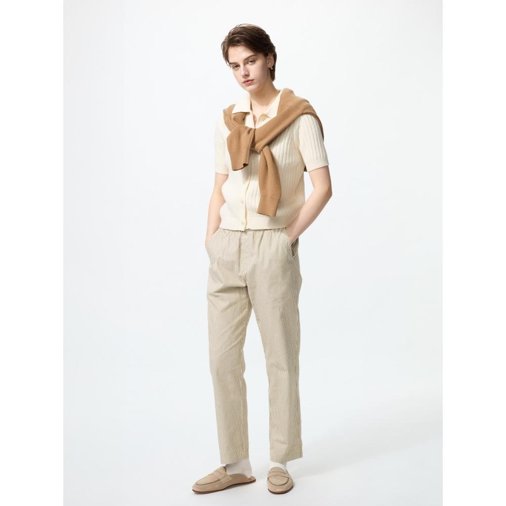 Uniqlo CotTon Relax Ankle Pants  Hickory  Leg Length 66 To 68 Cm  Long Length 