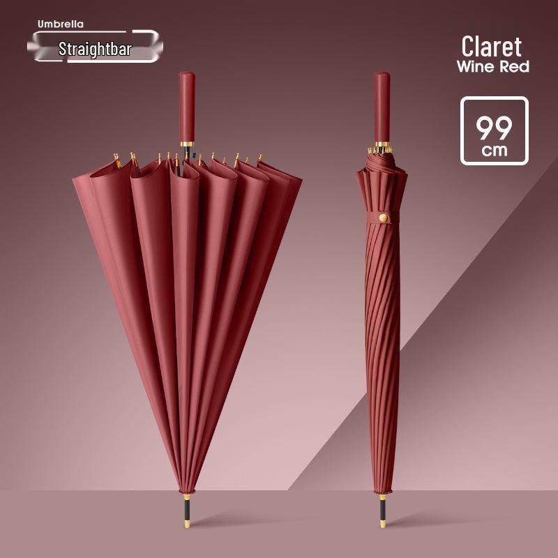 Women's High-End Automatic Long-Handled Umbrella with Straight Rod - Suitable for Rain or Shine and Men's Business Logo