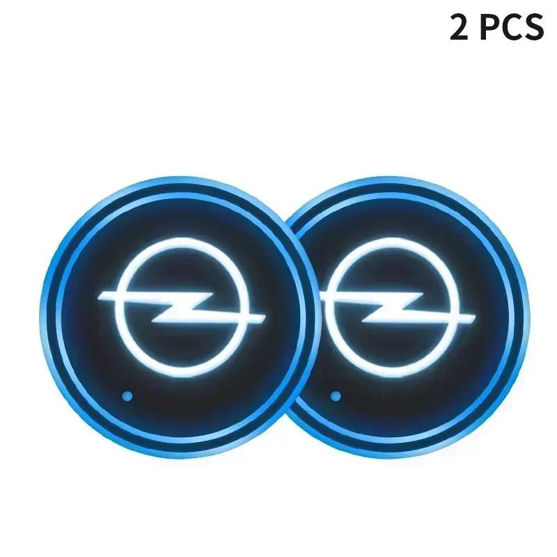 Car Colorful Luminous LED Atmosphere Light Cup Coaster Holder For Opel Astra J Insignia Astra G Corsa Zafira B Mokka Vivaro