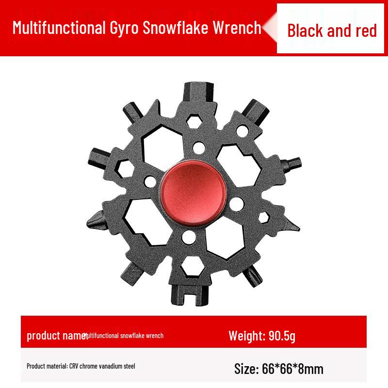 24-in-1 Multifunctional Alloy Steel Snowflake Wrench & Hex Key Finger Spinner Tool