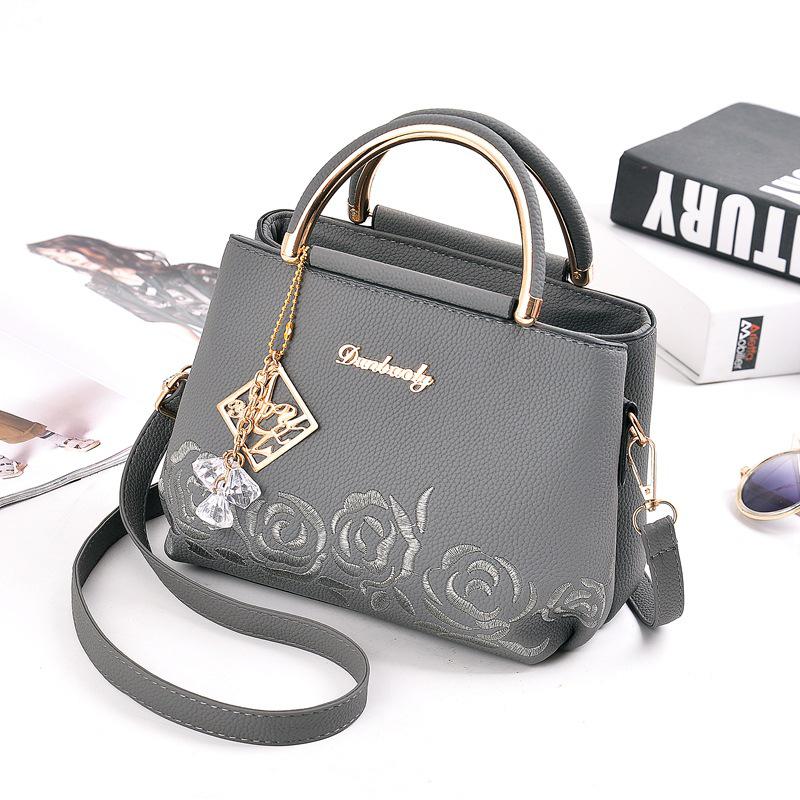 Fashiable Minimalist Embroidered Tote Crossbody Bag 2026 New Large Capacity Trendy Mom's Shoulder Bag