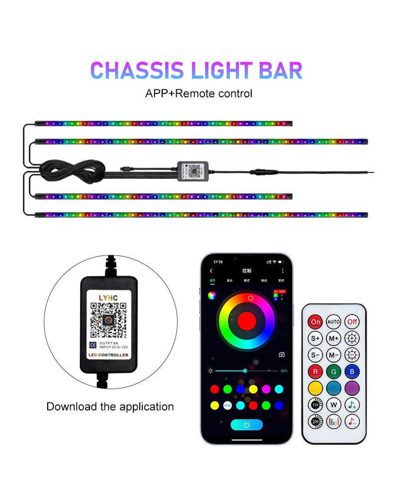 RGB LED Underbody Lights with Wireless Remote - Dreamcolor Flowing, High-Brightness Decorative Kit