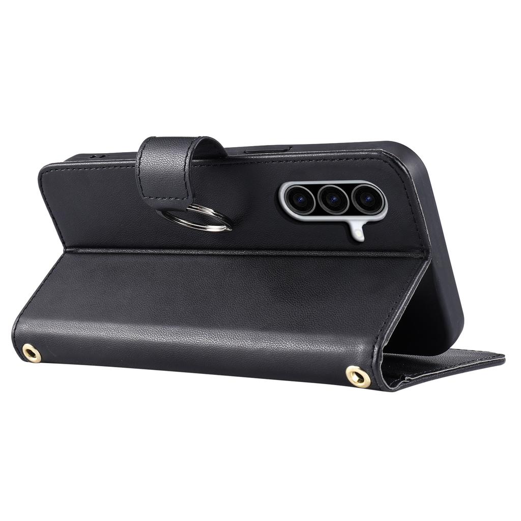 Für Samsung Galaxy A36 5G Crossbody Lederhülle Ring Schnalle Brieftasche Ständer Raute Handyhülle