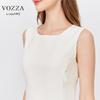 VOZZA Ärmelloses ausgestelltes Tanktop Rundhalsausschnitt Perfekt für und Herbst Damenkleid, A-Linie, Ausschnitt, Knielang, Gefüttert, Ausschnitt, Knielang, Frühling, Sommer, (Für dich