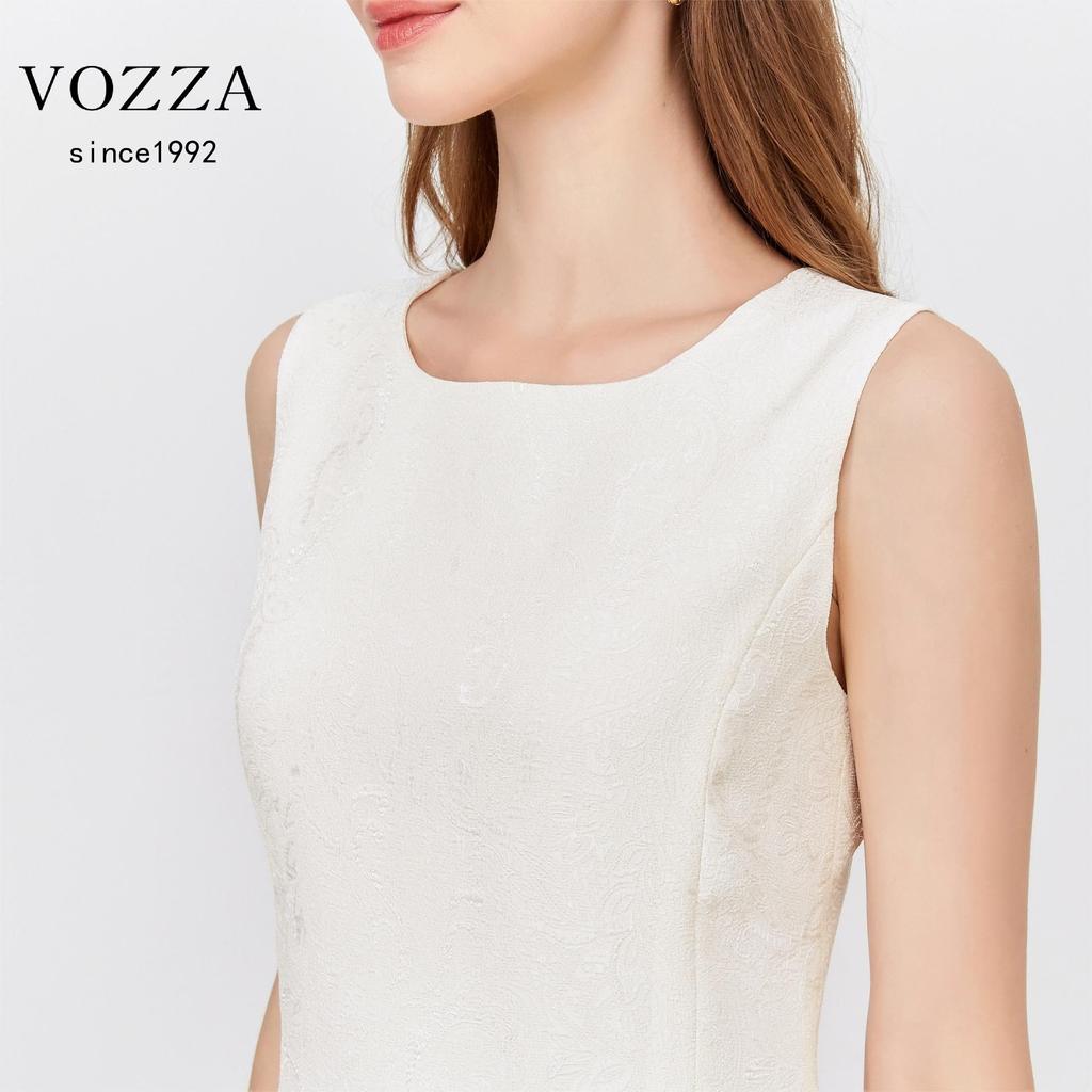 VOZZA Ärmelloses ausgestelltes Tanktop Rundhalsausschnitt Perfekt für und Herbst Damenkleid, A-Linie, Ausschnitt, Knielang, Gefüttert, Ausschnitt, Knielang, Frühling, Sommer, (Für dich