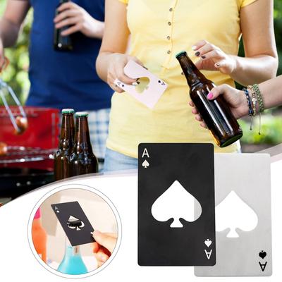 Black Peach A Bottle Opener Creative Playing Card Shaped Stainless Steel Home Tools Beer Bottle Opener
