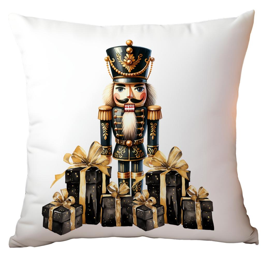 New Christmas Pillowcase High-end Light Luxury Black Gold Color Printing Home Cushion Pillowcase