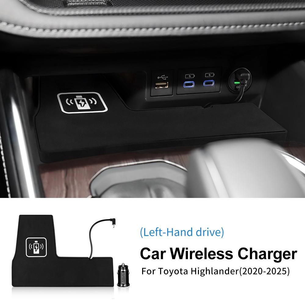 For Toyota Highlander XU70 2024 2025 Car Wireless Charger for iPhone Fast Charging Holder 15W Charger