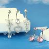 Heart-Shaped Rhinestone Belly Button Ring 5-Piece Set