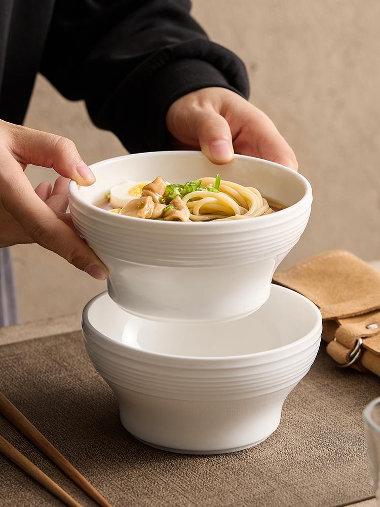 Noodle Bowl for Home Use: Stylish Nordic Design, Creative High-Footed Soup, and Large Rice Bowl