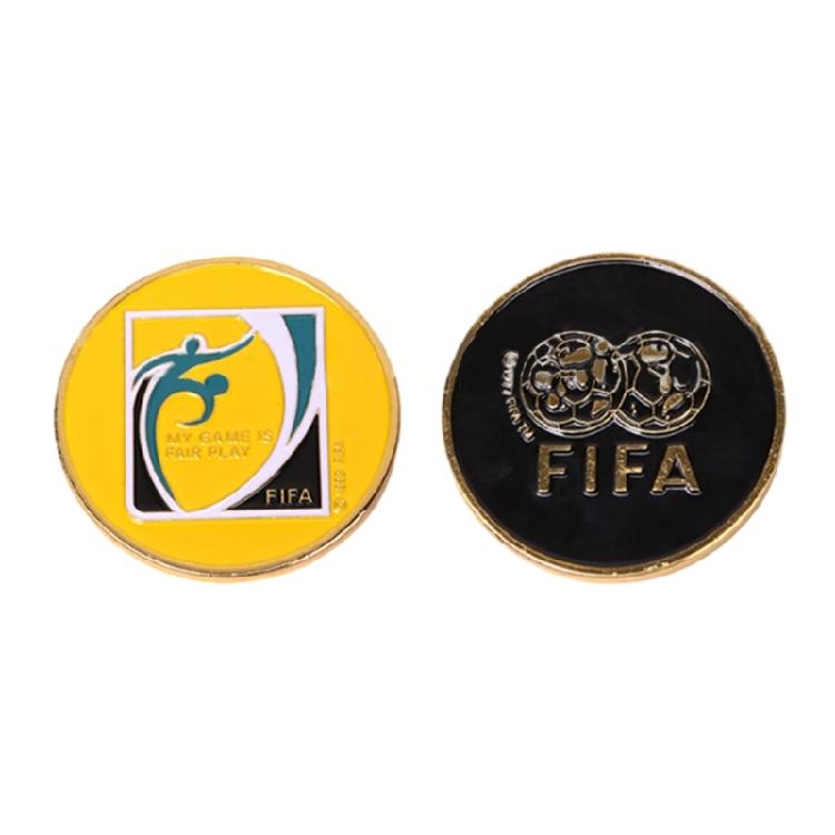 Football Referee Judge Flipping Coin Portable Double Side Hard Alloy Coins