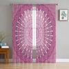 Purple Round Flowers Tulle Curtain For Living Room Bedroom Modern Sheer Curtains Decorative Window Treatment