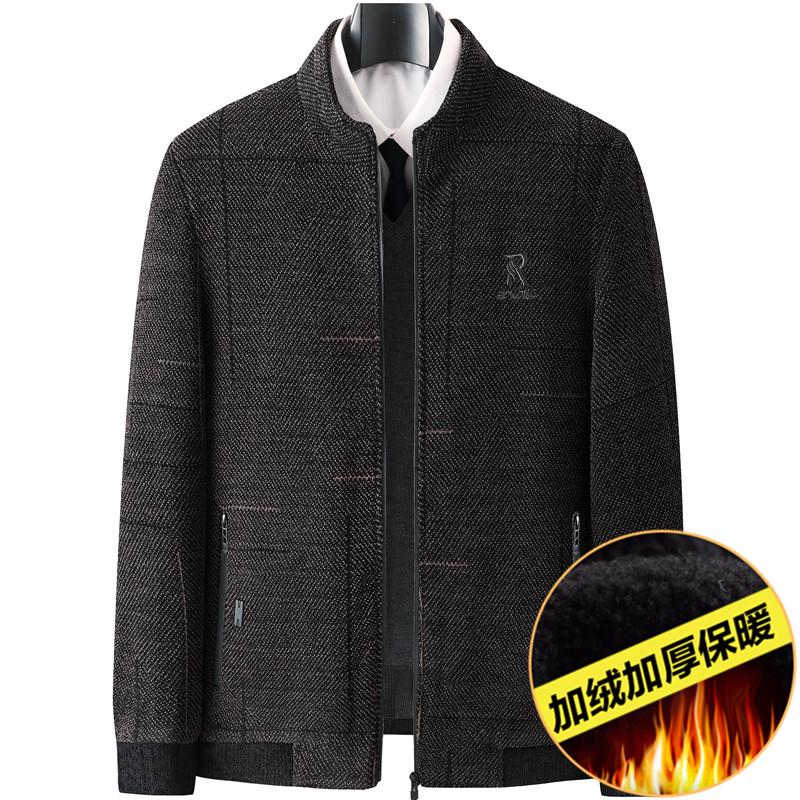Dad’s Chenille Cotton Jacket - Middle-aged Men's Winter Coat with Velvet Lining