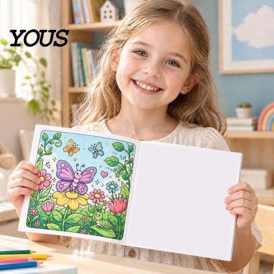 Mindfulness Drawing Supplies Butterfly Garden Coloring Book, Square Format with Thick Paper, Relaxing Paper Sketchbook for Markers Floral Line