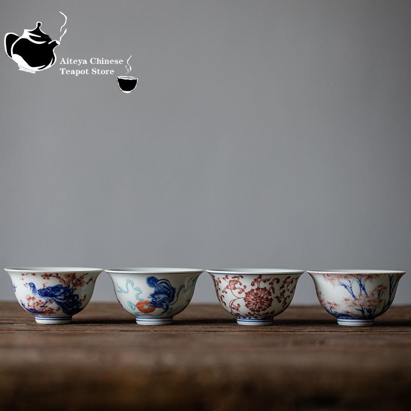 Antique Blue and White Tea Cups, Household Large Master Cups, Pressure Hand Cups, Kung Fu Tea Sets, Ceramic Tea Cups, Single Cup