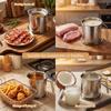 1.8 L /61 oz Fat Container Stainless Steel Oil Strainer Pot Container Jug with Filter Grease Fat Storage Can for Kitchen Cooking