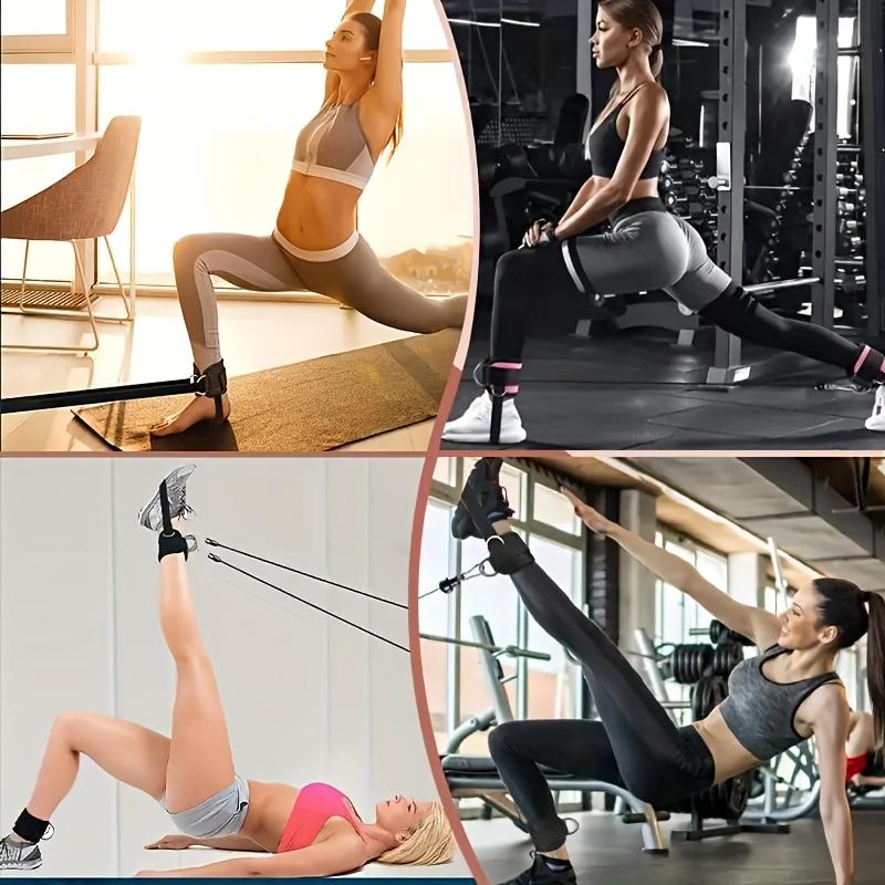2pcs Adjustable Ankle Straps for Cable Machines Kickbacks Comfort Ankle Cable Attachments for Gym Ankle Cuff Cable Machine Glute nero