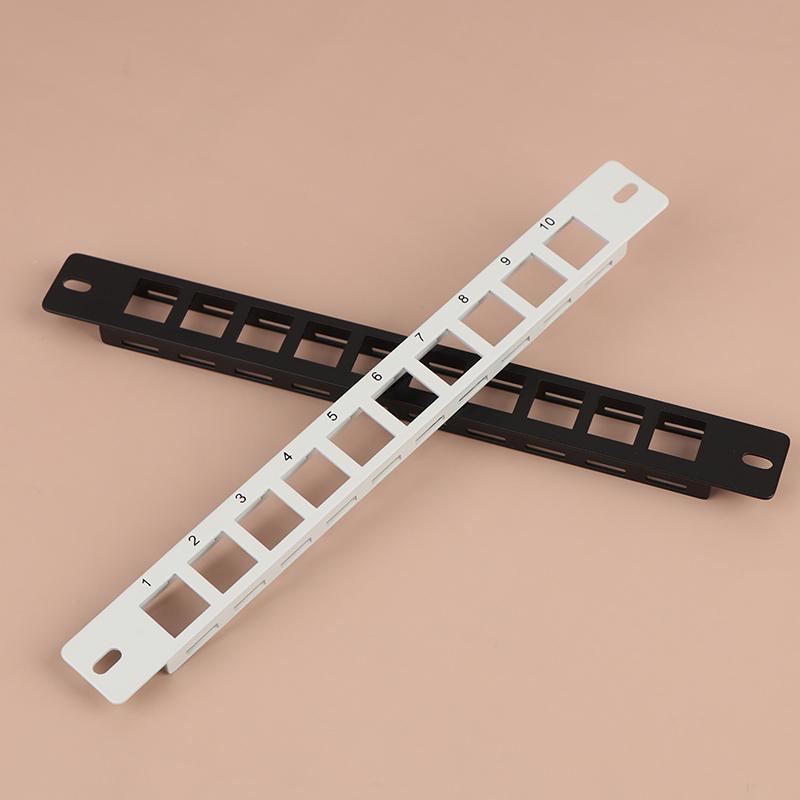 1Pc Metal Network 10-Port 1U Empty Blank Patch Panel For Standard Keystone Rack Mount Network Cable Management