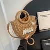 Yogodlns Women New Straw Handbags Woman Handmade Woven Basket Rattan Handbag For Femme Simple All-Match Handbag