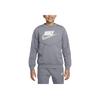 Nike Solid Color Long Sleeve Hoodie And High Waist Pants Casual Sports Set Kids sets Gray FD3090-084