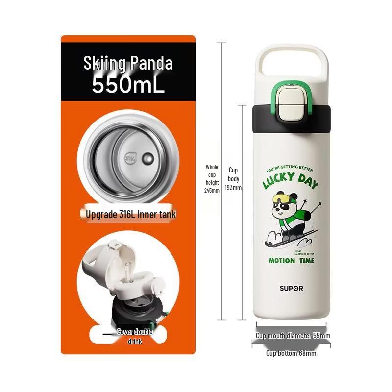 Supor 550ml Portable Dual-Drink Thermos Cup