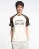 THEMUSEUMVISITOR Raglan Color Block Graphic T-Shirt (Brown)