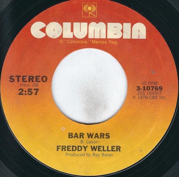 

7-дюймовая пластинка ФРЕДДИ ВЕЛЛЕР - Барные войны 310769 Columbia 1978 США Фолк Б/У