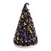 Kit Albero con Perline di Halloween Finitura Glitterata Cono in Schiuma Spettrale Tema Fantasma Set Albero Artigianale Charms Strega Luna Stella
