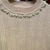 Herbst Neue Perlen Langarm Gestrickte Pullover Frauen Winter Slim Fit Basis Pullover Pullover für Frauen Mode Elegante Solide Warme Jumper tops 24868