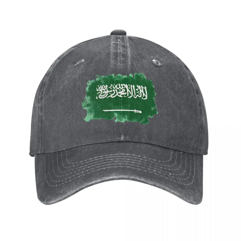 Fashion Saudi Arabia Flag Baseball Caps Unisex Distressed Denim Headwear Outdoor All Seasons Travel Hats Cap