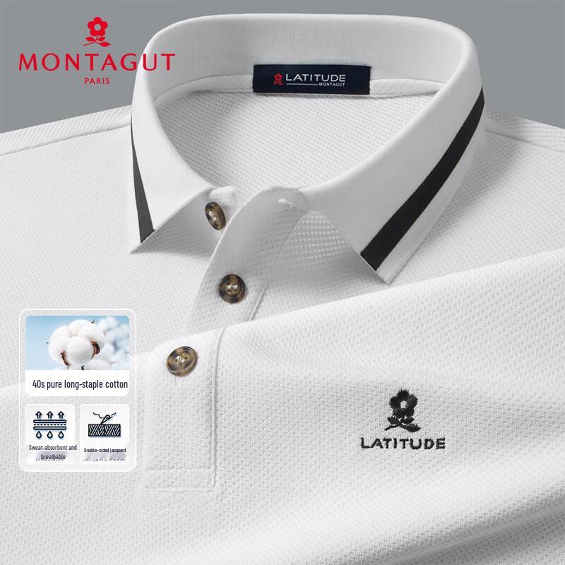 MONTAGUT Men s Jacquard Short-Sleeved Polo Shirt L