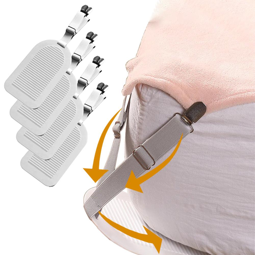 4 pieces of bed sheet and mattress support fixers, adjustable anti-slip mattress fastening clips, invisible bed sheet clips